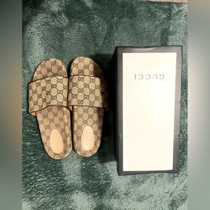 Gucci Canvas Slides